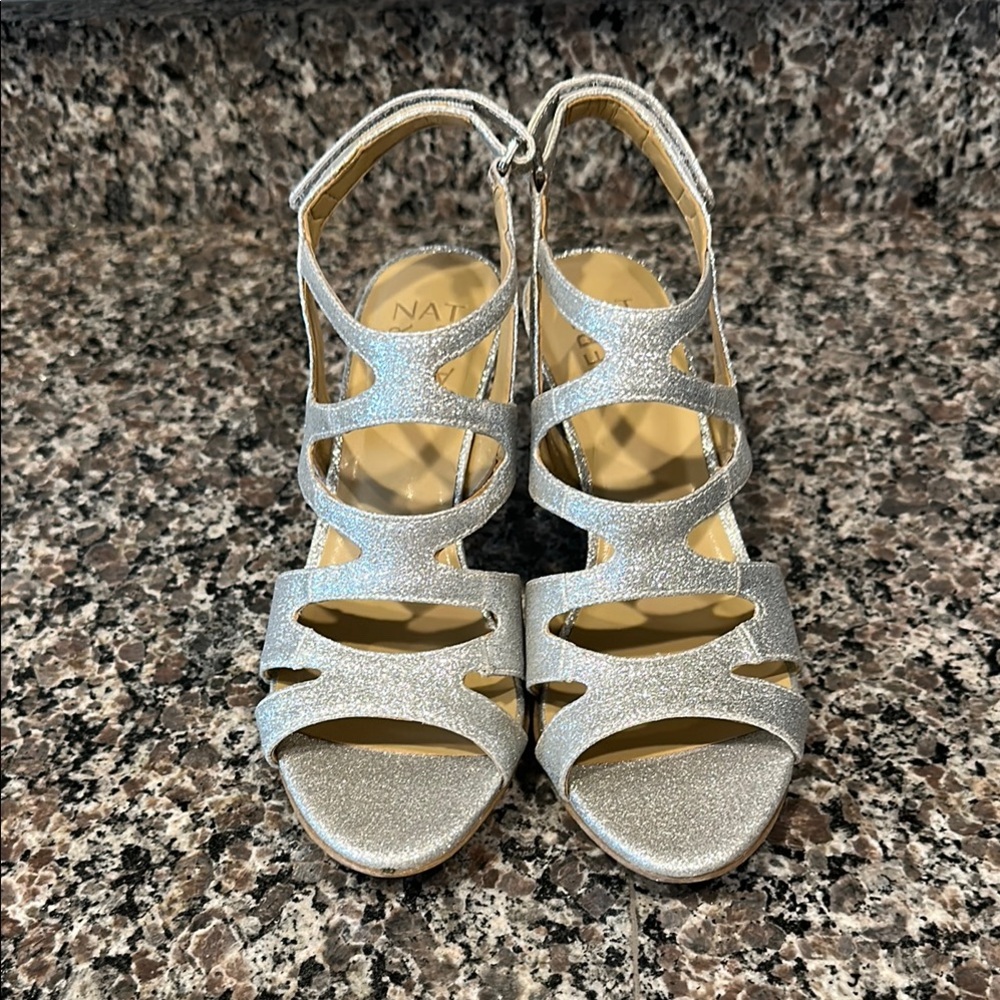 Naturalizer Silver Strappy Sandals for Special Occasions